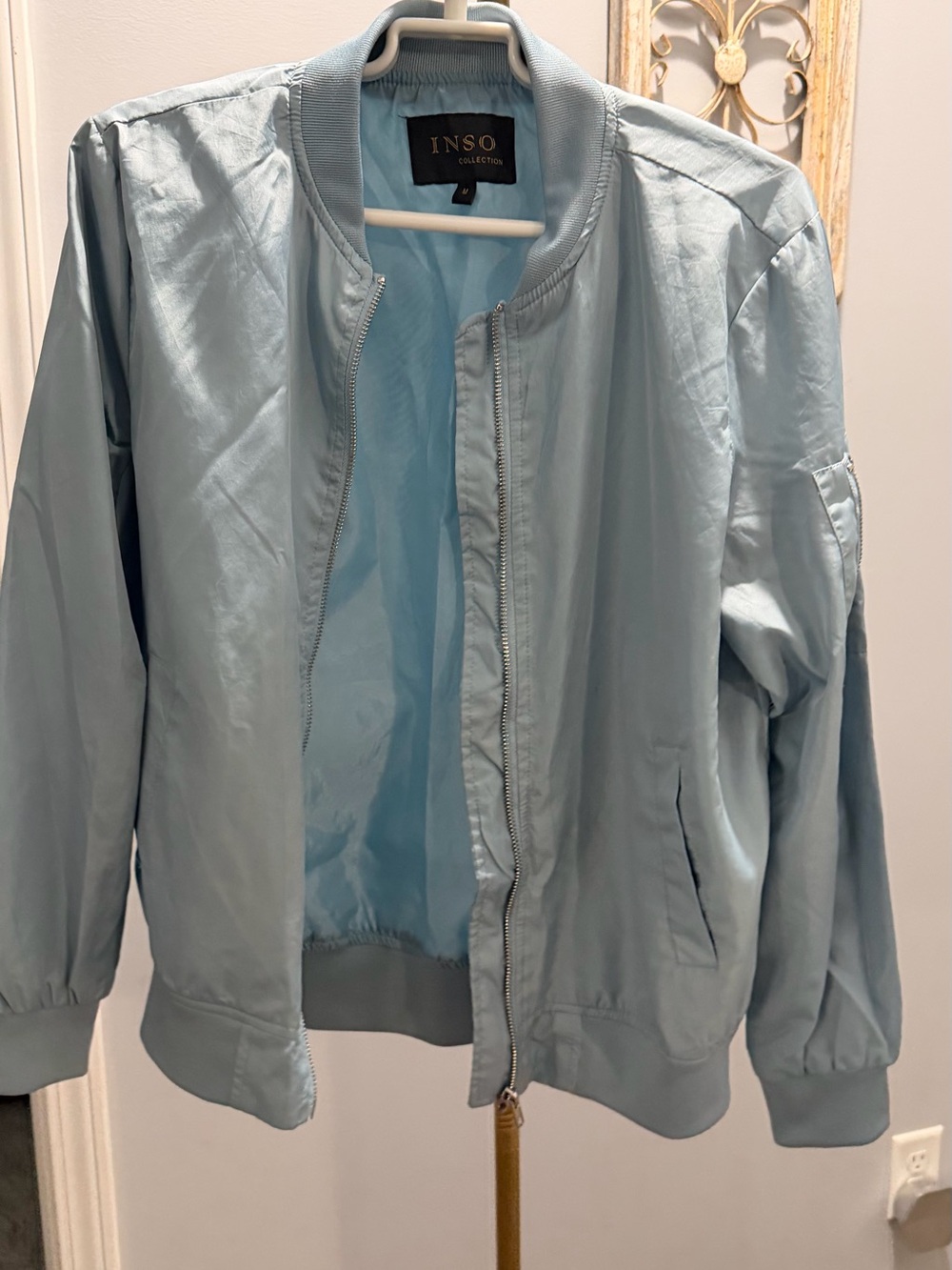 INSO Women's Light Blue Bomber Jacket - Classic Lightweight Style